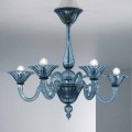Candelabru din sticlă artizanală cu 5 lumini de la Veneția, fabricat în Italia - Margherita