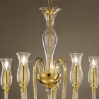 Candelabru cu 5 lumini Fabricat manual în Italia în sticlă venețiană - Vittoria Viadurini