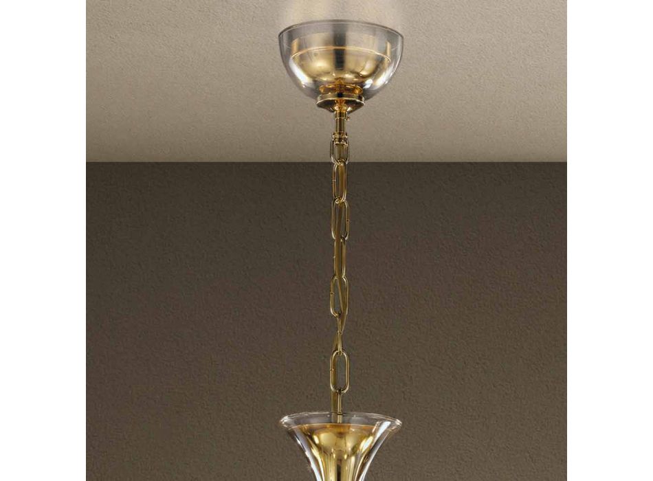 Candelabru cu 5 lumini Fabricat manual în Italia în sticlă venețiană - Vittoria Viadurini