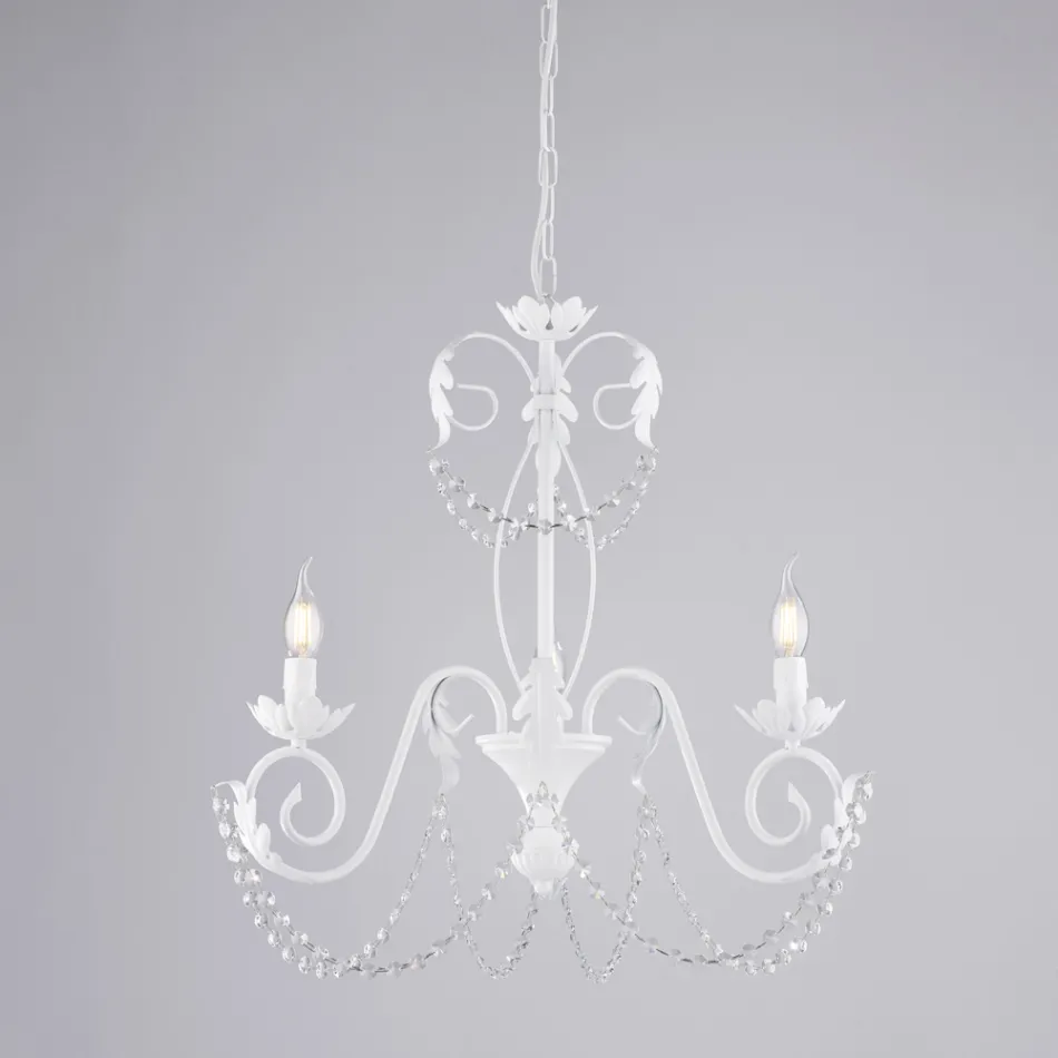 Candelabru cu 5 lumini din metal și cristal pentru o iluminare dramatică – Perla Viadurini