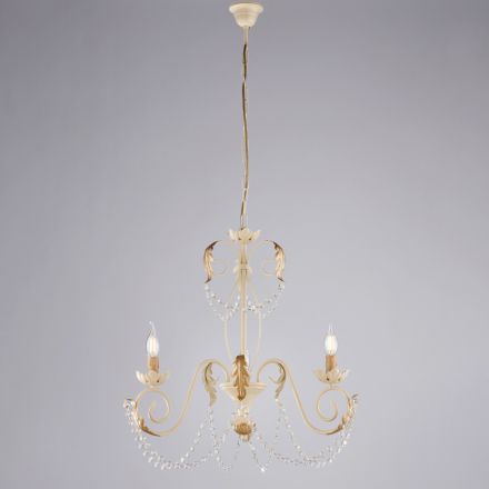 Candelabru cu 5 lumini din metal și cristal pentru o iluminare dramatică – Perla Viadurini