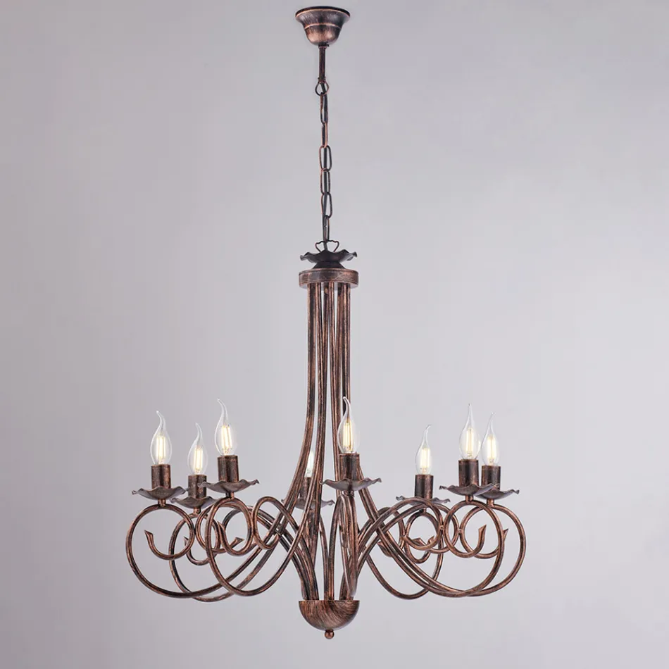 Candelabru cu cinci lumini din metal și sticlă pentru o lumină echilibrată și difuză – Laguna Viadurini