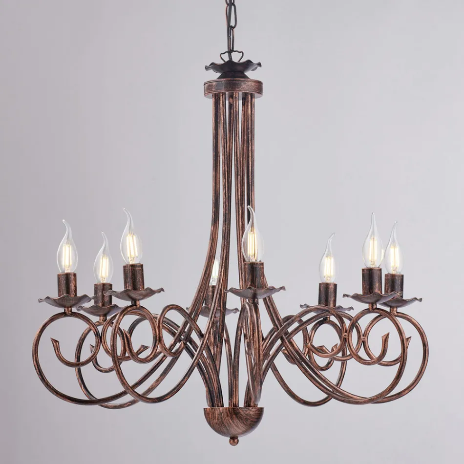 Candelabru cu cinci lumini din metal și sticlă pentru o lumină echilibrată și difuză – Laguna Viadurini