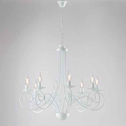 Candelabru cu cinci lumini din metal și sticlă pentru o lumină echilibrată și difuză – Laguna Viadurini