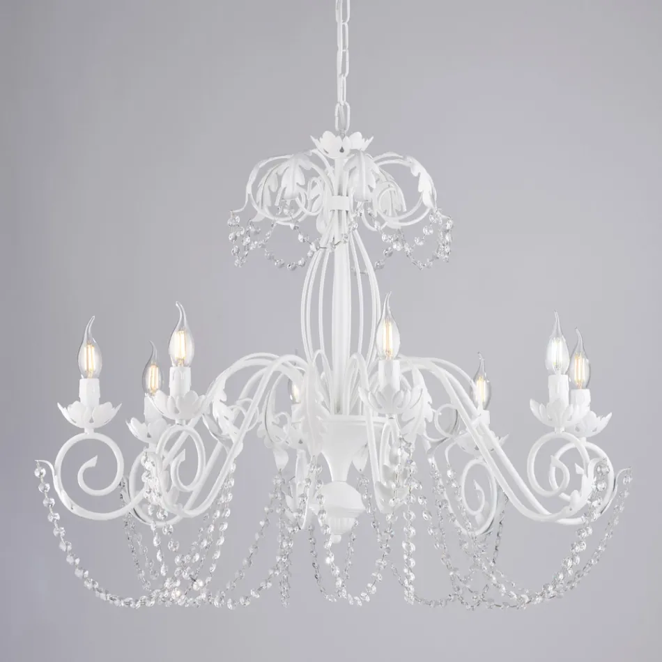 Candelabru Shabby Chic cu 5 lumini pentru o atmosferă romantică – Perla Viadurini