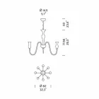 Candelabru artizanal cu 8 lumini din sticlă venețiană afumată fabricat în Italia - Vittoria Viadurini