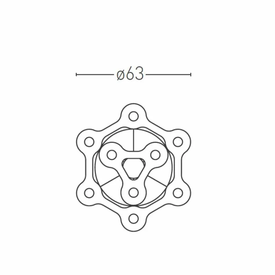 Candelabru cu 9 lumini din aluminiu vopsit fin Fabricat în Italia - Bliț Viadurini