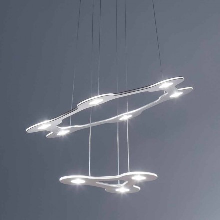 Candelabru cu 9 lumini din aluminiu vopsit fin Fabricat în Italia - Bliț Viadurini