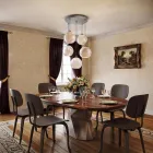 Candelabru venețian cu cinci cupole din sticlă, fabricat în Italia - Lucilla Viadurini