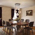 Candelabru venețian cu cinci cupole din sticlă, fabricat în Italia - Lucilla
