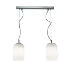 Candelabru din sticlă suflată manual cu două sau trei lumini, fabricat în Italia - Sibilla Viadurini