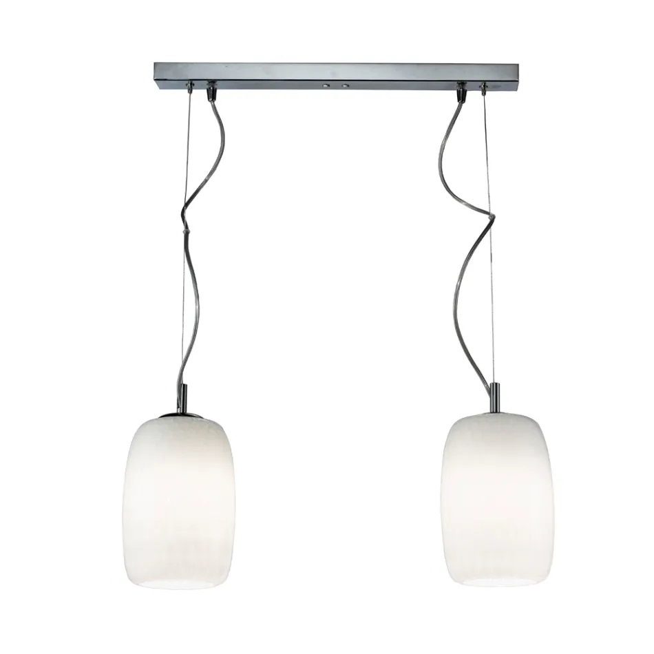 Candelabru din sticlă suflată manual cu două sau trei lumini, fabricat în Italia - Sibilla Viadurini