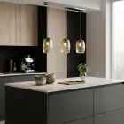 Candelabru din sticlă suflată manual cu două sau trei lumini, fabricat în Italia - Sibilla Viadurini