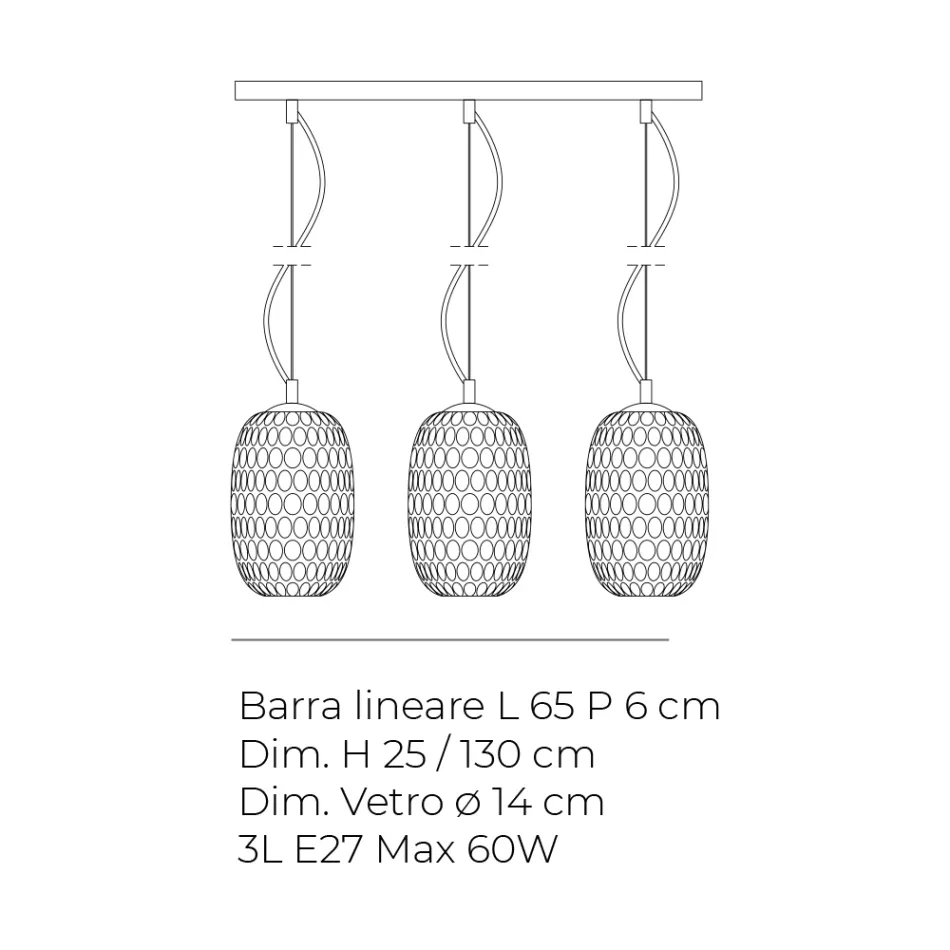 Candelabru din sticlă suflată manual cu două sau trei lumini, fabricat în Italia - Sibilla Viadurini