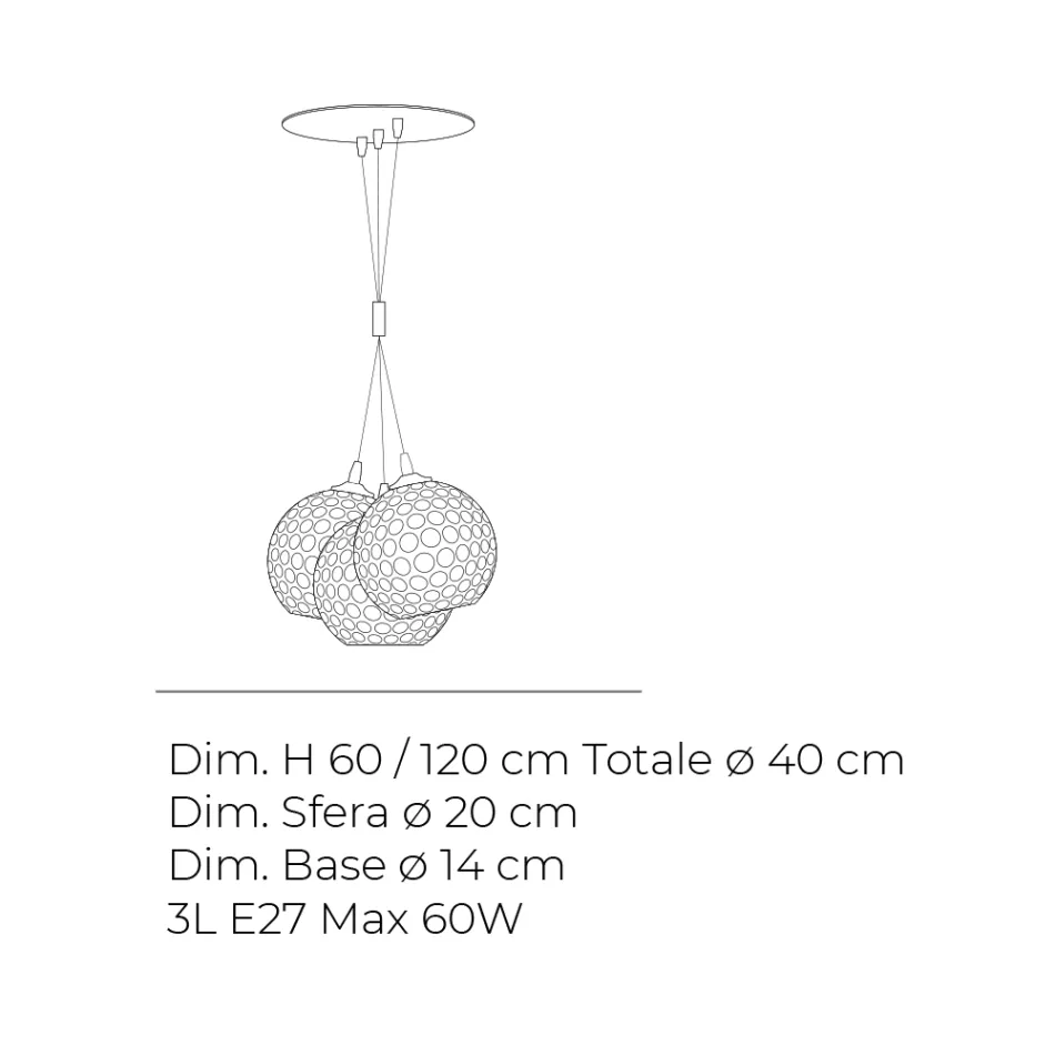 Candelabru venețian cu trei lumini, din sticlă suflată, tip buchet, fabricat în Italia - Lucilla Viadurini