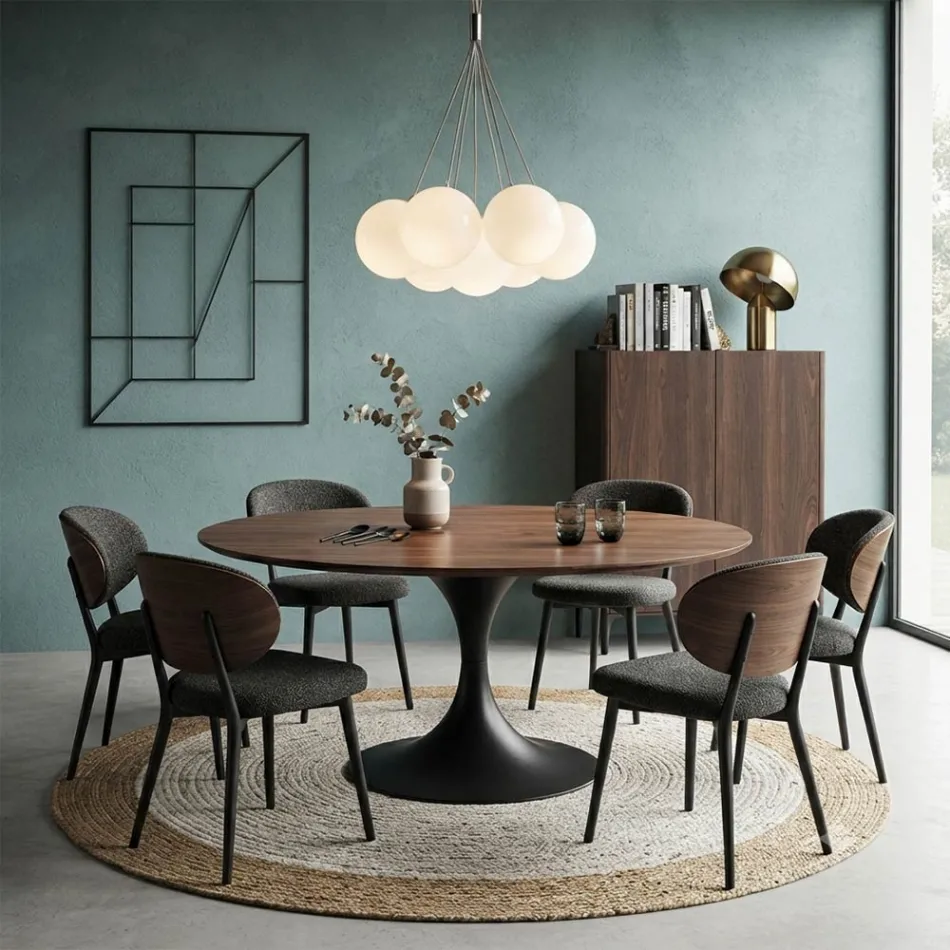 Candelabru Althea cu șapte lumini din sticlă lustruită sau satinată, fabricat în Italia Viadurini