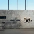 Suspensie cu 16 sau 32 de lumini în aluminiu alb sau negru - Alviso Viadurini