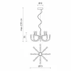 Suspensie cu 16 sau 32 de lumini în aluminiu alb sau negru - Alviso Viadurini