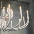 Suspensie cu 16 sau 32 de lumini în aluminiu alb sau negru - Alviso Viadurini