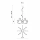 Suspensie cu 16 sau 32 de lumini în aluminiu alb sau negru - Alviso Viadurini