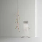 Candelabru cu suspendare cu rozeta unică din lemn, fabricat în Italia - Orlov Viadurini