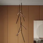 Candelabru cu suspendare cu rozeta unică din lemn, fabricat în Italia - Orlov Viadurini