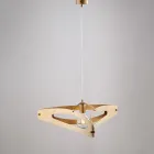 Lampă suspendată Apus din metal alb, crom și argintiu Viadurini