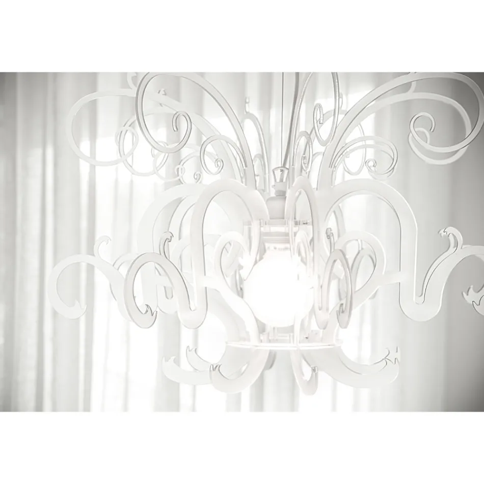 Candelabru suspendat în plexiglas alb sau negru reciclabil - Sancho Viadurini