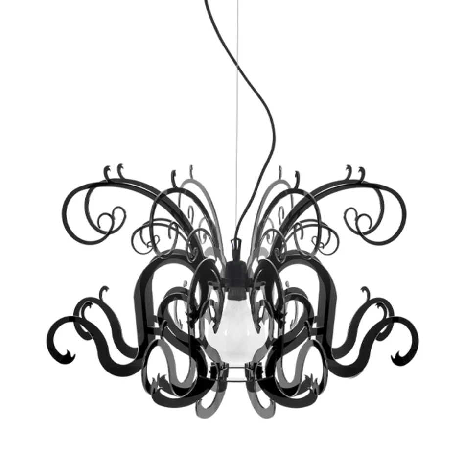 Candelabru suspendat în plexiglas alb sau negru reciclabil - Sancho Viadurini