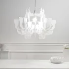 Lampă suspendată din plexiglas alb satinat, fabricată în Italia - Gea Viadurini