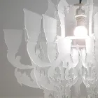 Lampă suspendată din plexiglas alb satinat, fabricată în Italia - Gea Viadurini