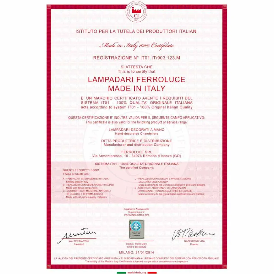 suspensie manual Candelabru stil retro Ferroluce Viadurini