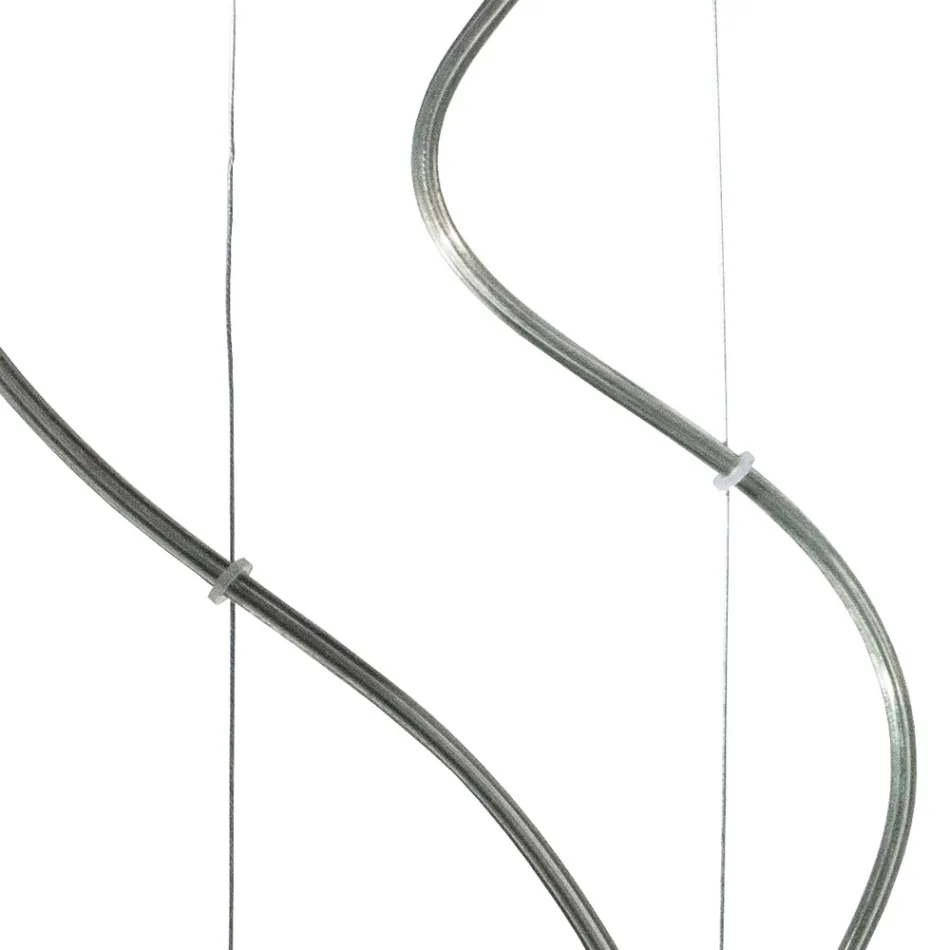 Candelabru cu trei lumini și bară circulară din sticlă suflată, fabricat în Italia - Soffio Viadurini