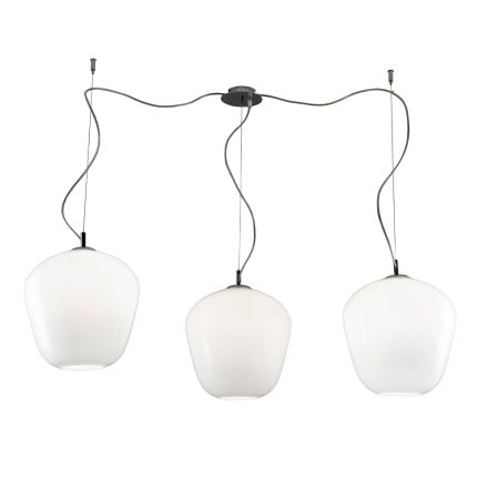 Candelabru mare cu trei lumini, excentric, din sticlă suflată, fabricat în Italia - Elisia Viadurini