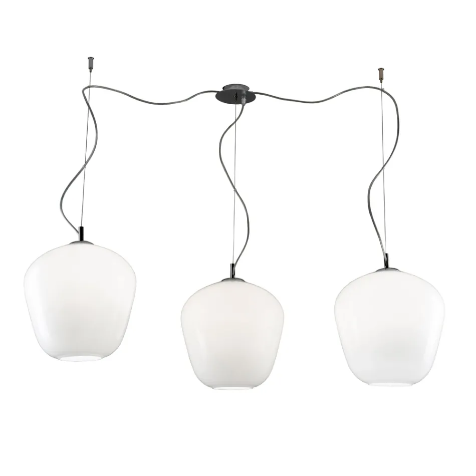 Candelabru mare cu trei lumini, excentric, din sticlă suflată, fabricat în Italia - Elisia Viadurini