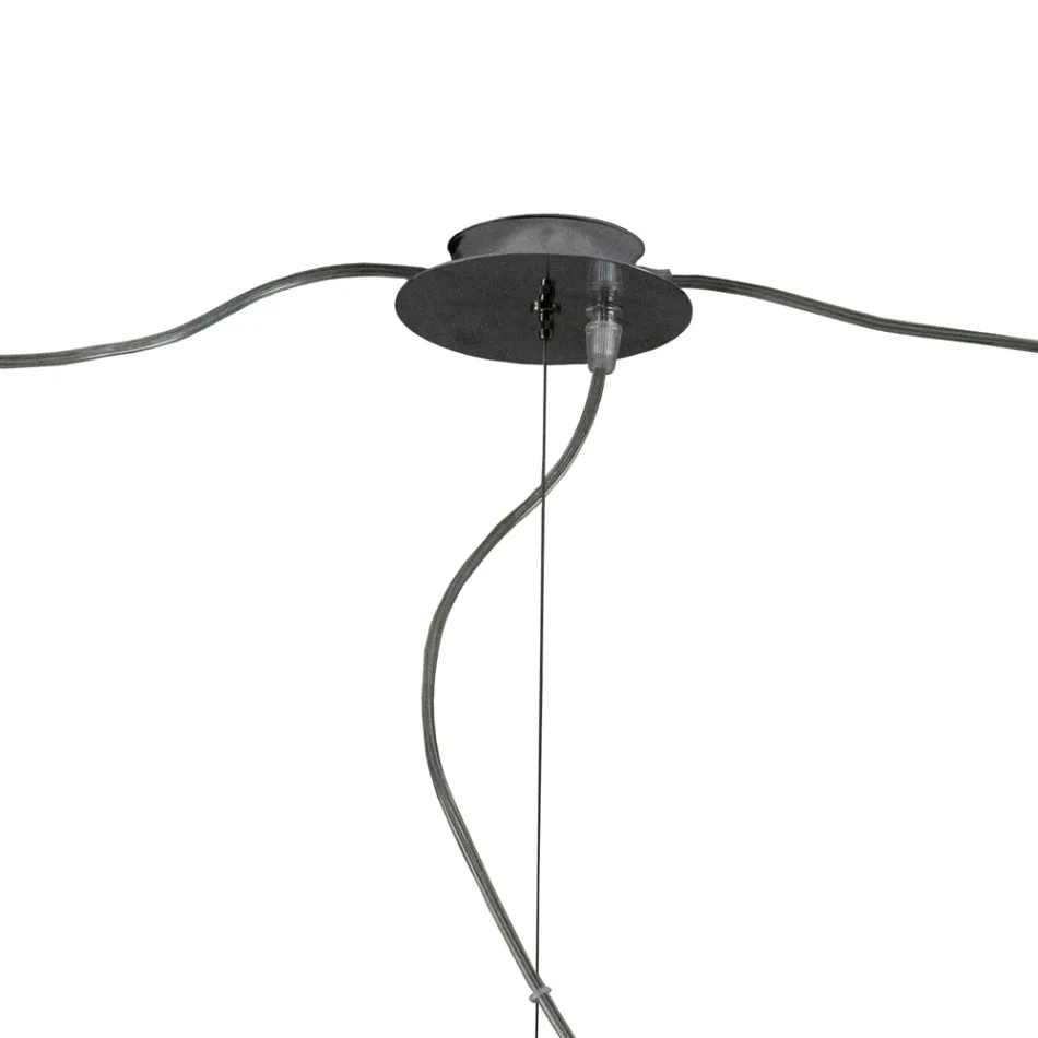 Candelabru mare cu trei lumini, excentric, din sticlă suflată, fabricat în Italia - Elisia Viadurini