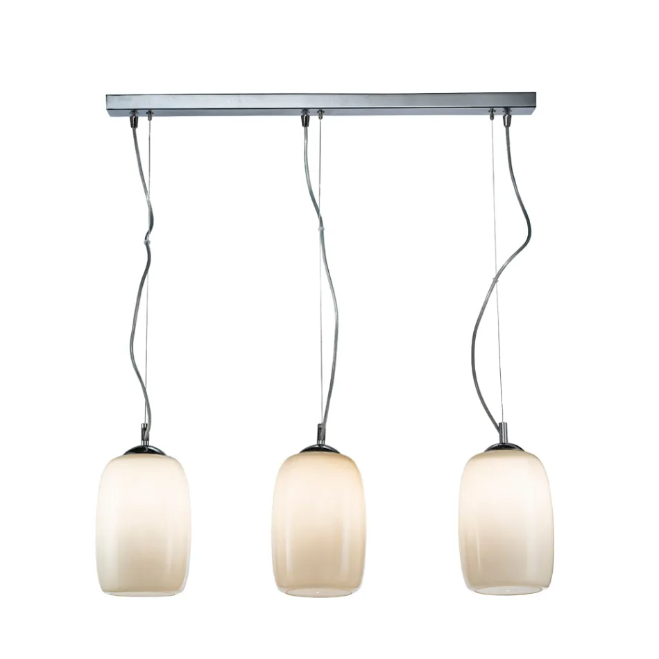 Candelabru venețian cu trei lumini din sticlă suflată, fabricat în Italia - Soffio Viadurini
