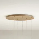 Candelabru suspendat din metal vopsit auriu cu 8 lumini LED - Cedru Viadurini