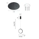 Candelabru suspendat din metal vopsit auriu cu 8 lumini LED - Cedru Viadurini