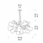 Candelabru artizanal cu 21 de lumini în sticlă venețiană, fabricat în Italia - Diamonique Viadurini