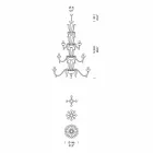 Candelabru manual cu 28 de lumini în sticlă venețiană și aur fabricat în Italia - Regina Viadurini