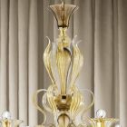 Candelabru de sticlă venețian Artisan cu 6 lumini Made in Italy - Agustina Viadurini