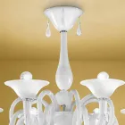 Candelabru Artisanal cu 8 lumini din sticlă de la Veneția, fabricat în Italia - Margherita Viadurini