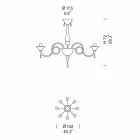 Candelabru Artisanal cu 8 lumini din sticlă de la Veneția, fabricat în Italia - Margherita Viadurini