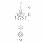 Lustra fabricată manual cu 18 lumini în sticlă de la Veneția, fabricată în Italia - Regina Viadurini