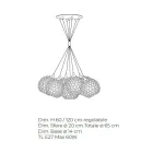 Candelabru lucrat manual din sticla si metal Venetia - Bolle Balloton Viadurini