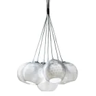 Candelabru lucrat manual din sticla si metal Venetia - Bolle Balloton Viadurini