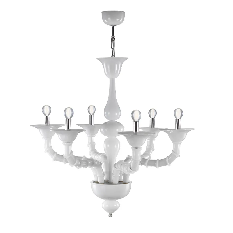 Candelabru din sticlă suflată venețiană realizat manual în stil clasic - Vanity Viadurini