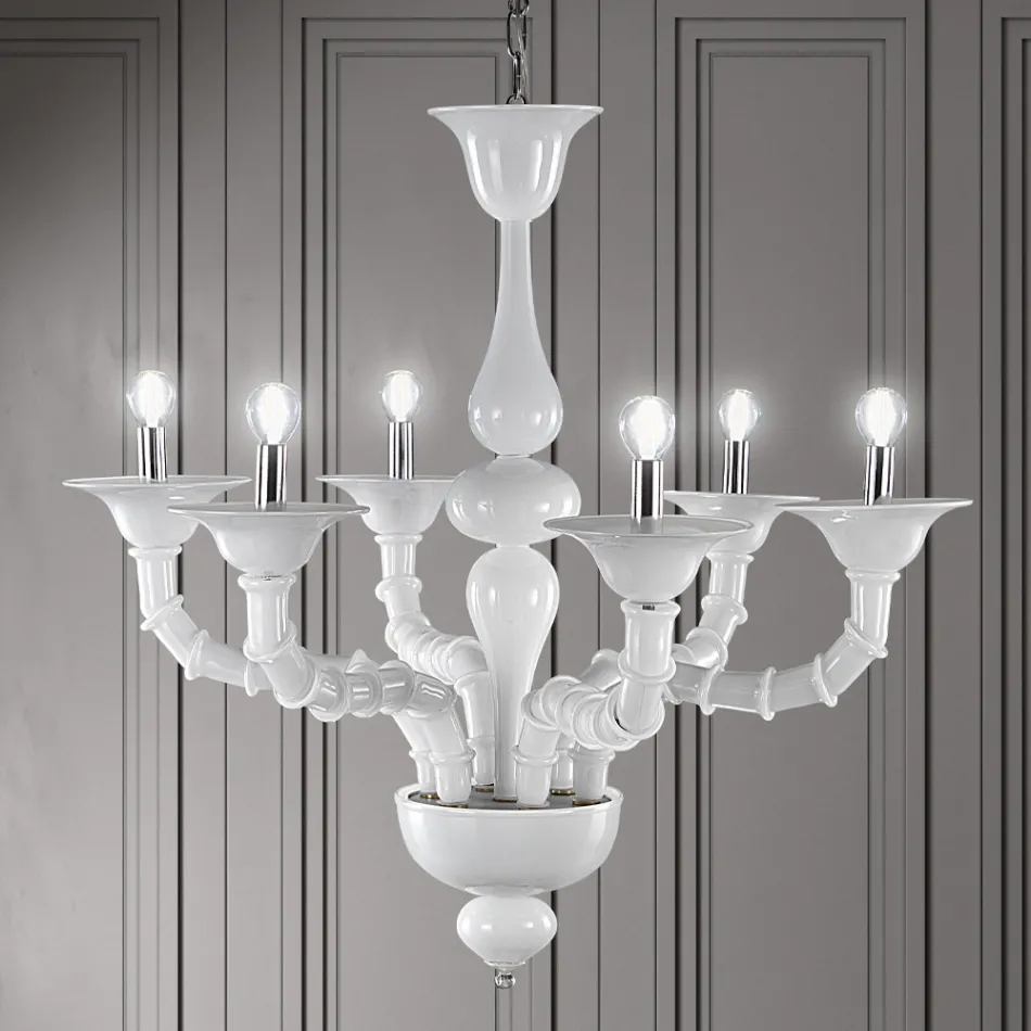 Candelabru din sticlă suflată venețiană realizat manual în stil clasic - Vanity Viadurini