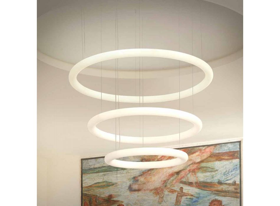 Candelabru de design alb cu rozetă metalică Made in Italy - Slide Giotto Viadurini